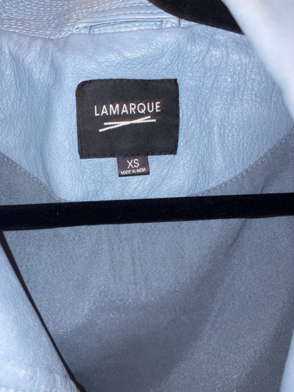 LAMARQUE Donna Blue Leather Moto Jacket XS - Picture 5 of 7